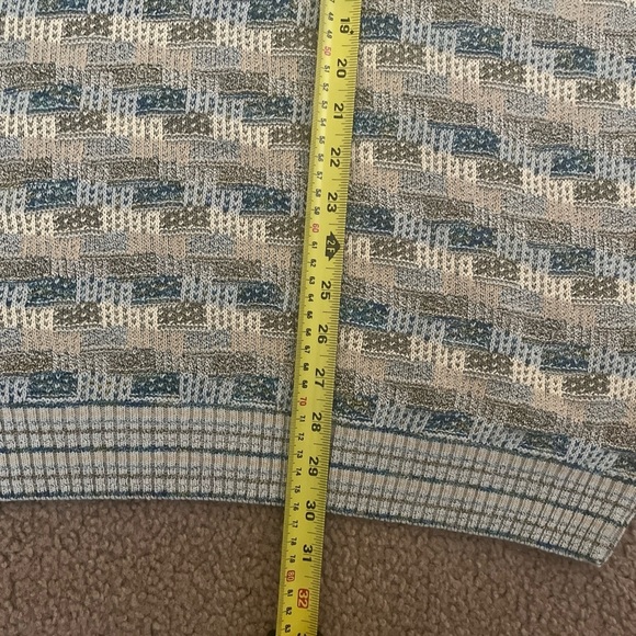 Norm Thompson V-Neck Sweater Blue and Gray - Picture 8 of 8